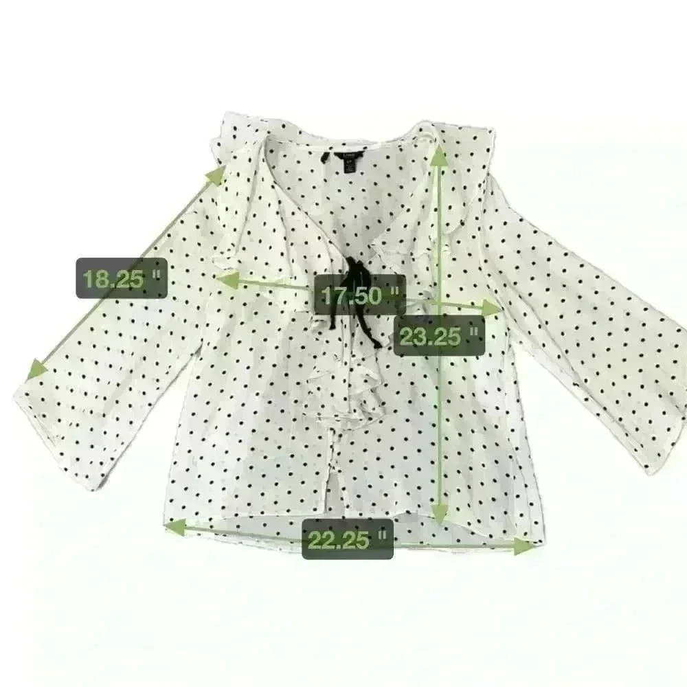 Buffalo Ruffled Blouse Blk & Wht Polka Dot Blouse. Size S/P - Picture 11 of 11